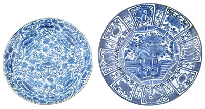 Lot 238 - Two Chinese Blue and White Porcelain 'Kraak'...