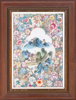 Lot 288 - A Chinese Enameled Porcelain Plaque Late Qing...