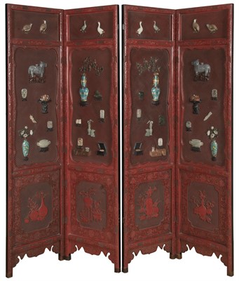 Lot 80 - A Chinese Jade and Cloisonné Embellished Four...