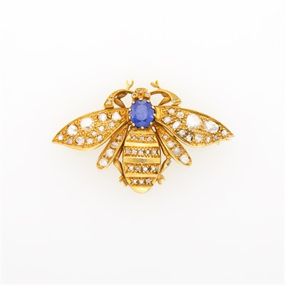 Lot 141 - Gold, Sapphire and Diamond Insect Brooch