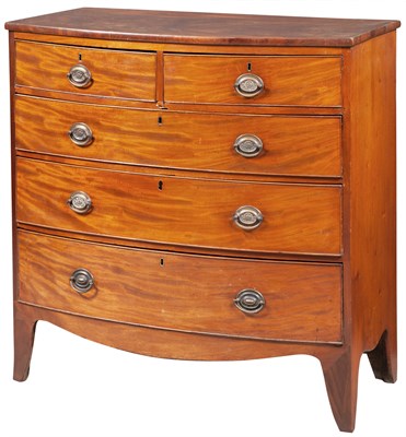 Lot 93 - George III Bowfront Mahogany Chest of Drawers...