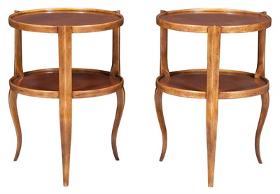 Lot 238 - Pair of Stained Wood Two-Tier Occasional...