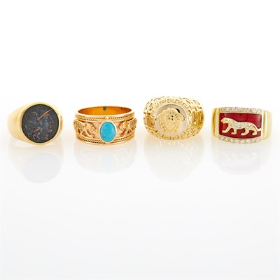 Lot 88 - Four Gold and Gem-Set Rings