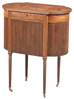 Lot 236 - Federal Mahogany Astragal-End Sewing Table...