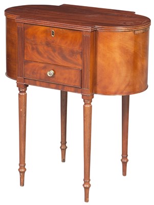 Lot 224 - Federal Mahogany Astragal-End Sewing Table...