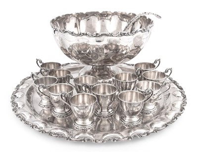 Lot 1193 - Mexican Sterling Silver Punch Service Juvento...