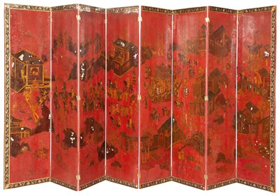 Lot 222 - Chinese Red Lacquer and Parcel-Gilt...