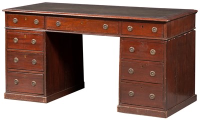 Lot 95 - George III Style Mahogany Pedestal Desk Height...