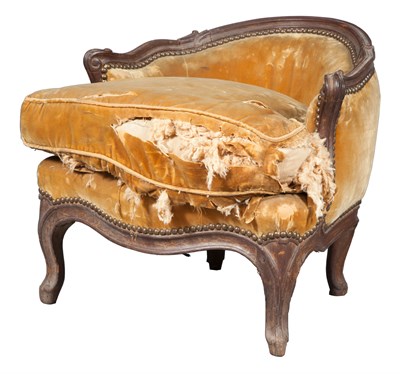 Lot 241 - Louis XV Beechwood Diminutive Bergère Height...