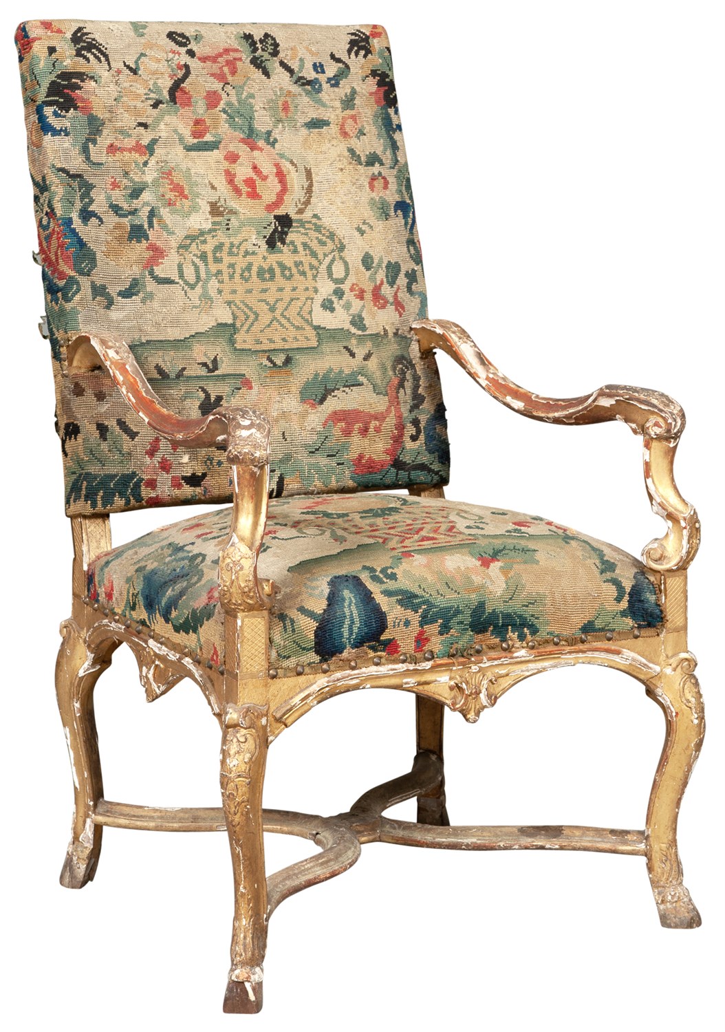 Lot 501 - Louis XIV Needlework-Upholstered Giltwood...