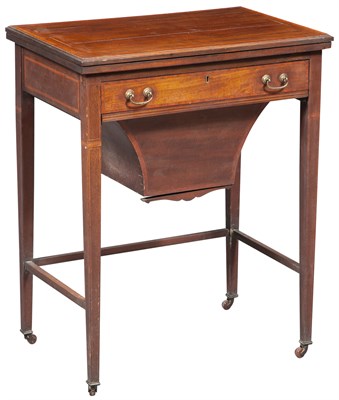 Lot 100 - George III Style Inlaid Mahogany Games/Sewing...