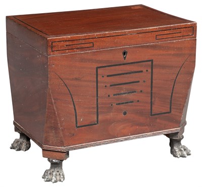 Lot 101 - Regency Ebony-Inlaid Mahogany Cellaret Height...