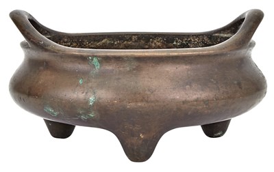 Lot 113 - A Large Chinese Bronze Tripod Censer Xuande...