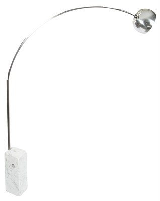 Lot 240 - Chromed Metal and White Marble Arco Floor Lamp...
