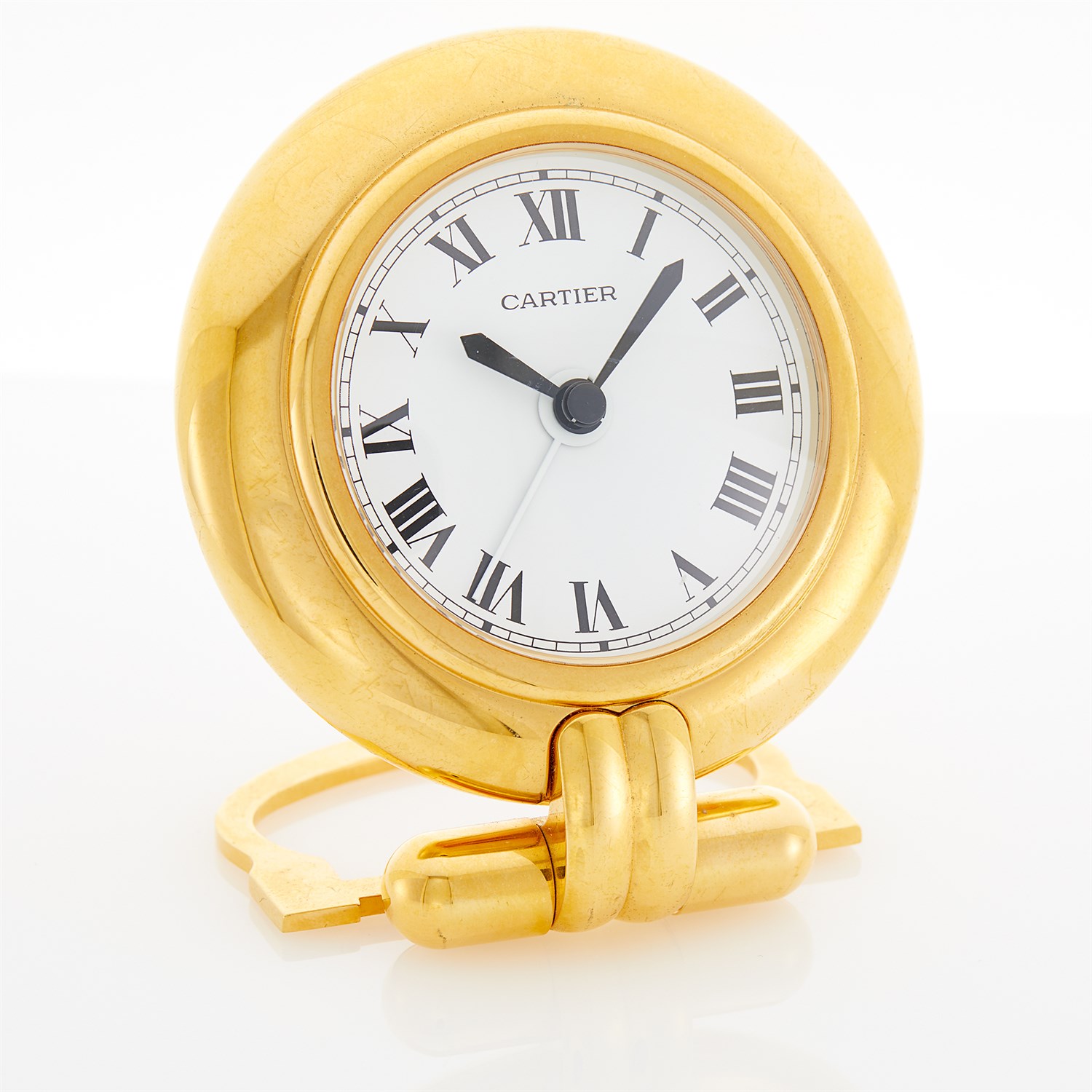 Lot 37 - Cartier Paris Gilt-Metal Desk Clock