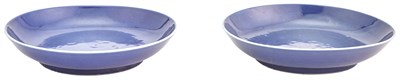 Lot 286 - A Pair of Chinese Blue Glazed Porcelain Dishes...