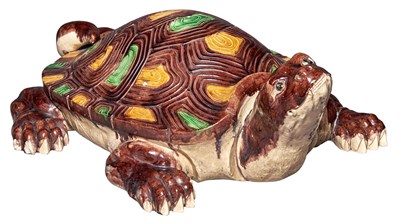 Lot 239 - A Large Chinese Sancai Glazed Pottery Turtle...