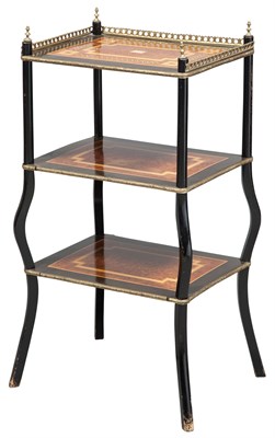 Lot 211 - Victorian Metal Mounted Burr Yew, Ebonized and...