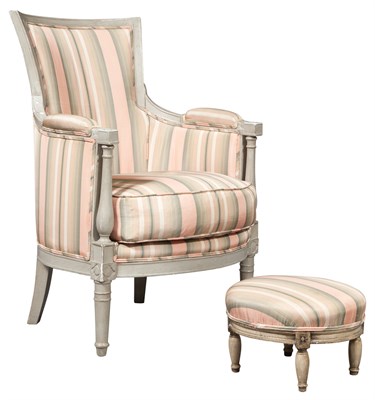 Lot 88 - Directoire Painted and Upholstered Bergère and...