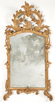 Lot 213 - Continental Giltwood Mirror Height 51 3/4...