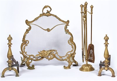 Lot 101 - Set of Napoleon III Style Brass and Iron...