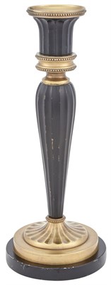 Lot 1053 - Single Black Painted Metal Candlestick Height...