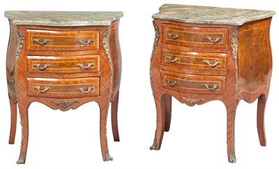 Lot 215 - Pair of Louis XV Style Walnut and Parquetry...