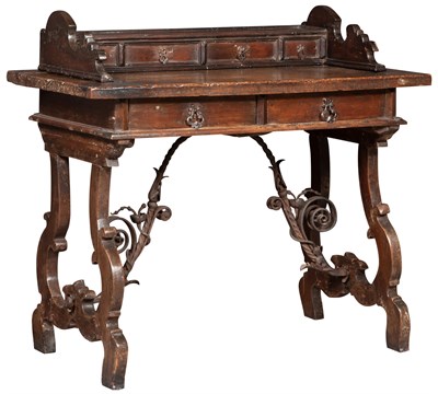 Lot 218 - Continental Baroque Walnut Trestle...