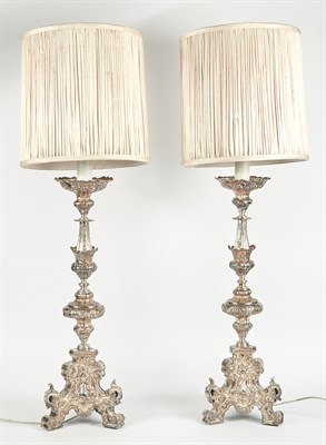 Lot 194 - Pair of Italian Silvered-Metal Altar...