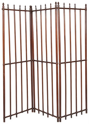 Lot 224 - French Mahogany Three-Panel Passage Screen...