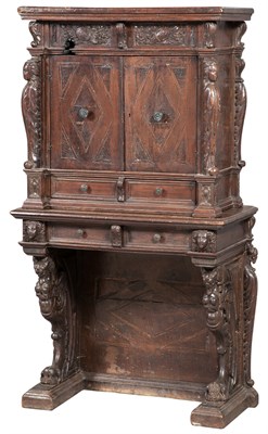 Lot 229 - Renaissance Style Walnut, Elm and Marquetry...