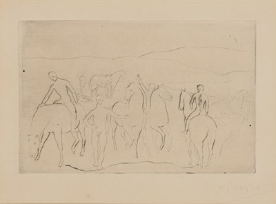 Lot 33 - Pablo Picasso (1881-1973) L'ABREUVOIR (CHEVAUX...