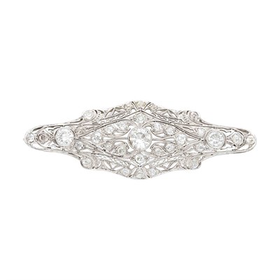 Lot 52 - Edwardian Platinum and Diamond Brooch