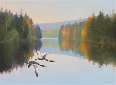 Lot 1 - Douglas Allen American, b. 1935 Loons, 1983...