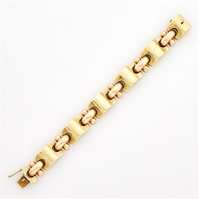 Lot 74 - Two-Color Gold Link Bracelet