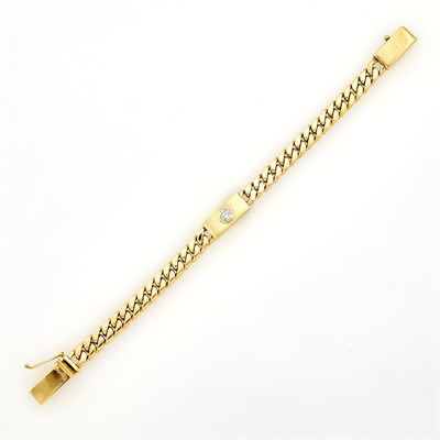 Lot 8 - Gold and Diamond Curb Link Bracelet