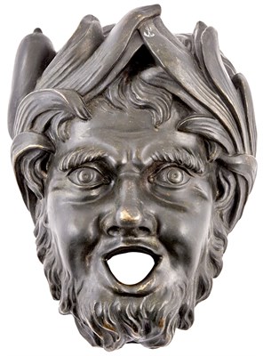 Lot 227 - Continental Patinated Bronze Fountain Mask in...