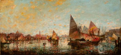 Lot 37 - Italian School 20th Century Venice Boats...