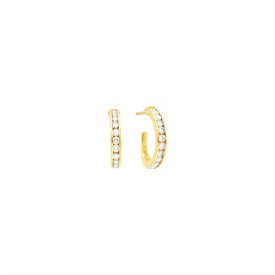 Lot 49 - Oscar Heyman Brothers Pair of Gold And Diamond Hoop Earrings