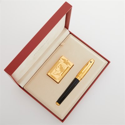 Lot 38 - S.T.Dupont Napoleon Fountain Pen and Lighter...
