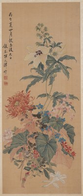 Lot 17 - A Chinese Ink and Color Painting attributed to...