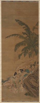 Lot 13 - A Chinese Ink and Color Figural Painting on...