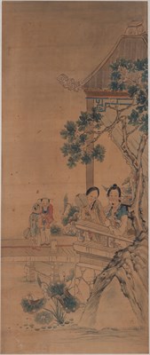 Lot 7 - A Chinese Ink and Color Painting on Silk...