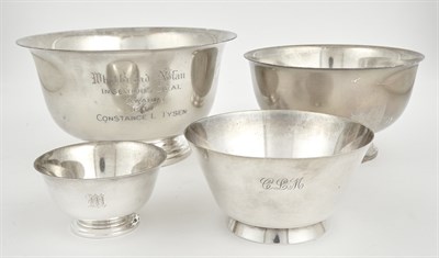 Lot 183 - Three Sterling Silver Revere Style Graduated...