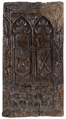Lot 140 - English Carved Oak Panel 16th Century and...