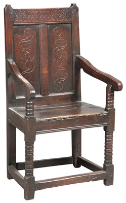 Lot 182 - English Oak Joined Armchair Late 17th century...