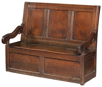 Lot 175 - English Oak Joined Settle 17th Century and...