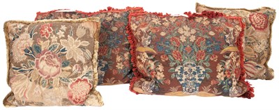 Lot 195 - Pair of Needlework-Covered Cushions Depicting...