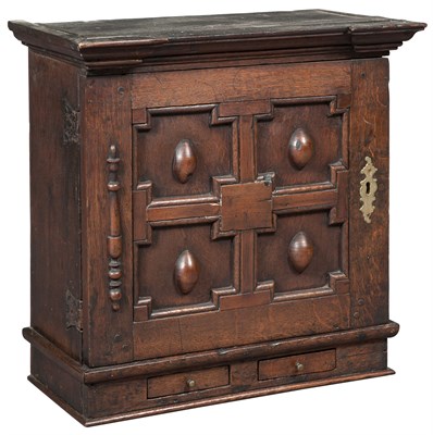Lot 158 - English Oak Joined Mural Spice Cupboard 17th...