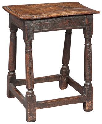 Lot 156 - English Oak Joined Stool 17th Century The...